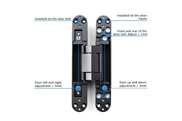 Multi-Function Concealed Hidden Door Hinge Easy Installation H Shape Folding Adjustable For Traditional Wooden Door